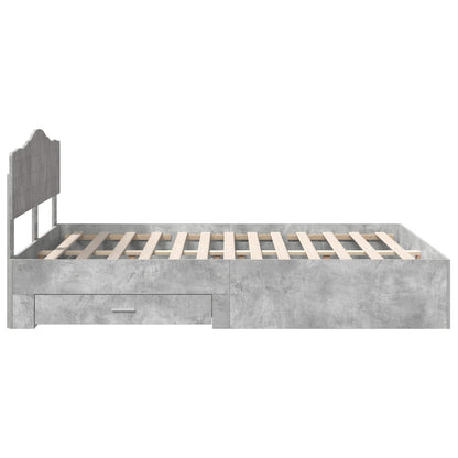 Struttura del letto con testiera Grigio cemento 150 x 200 cm | homemem39