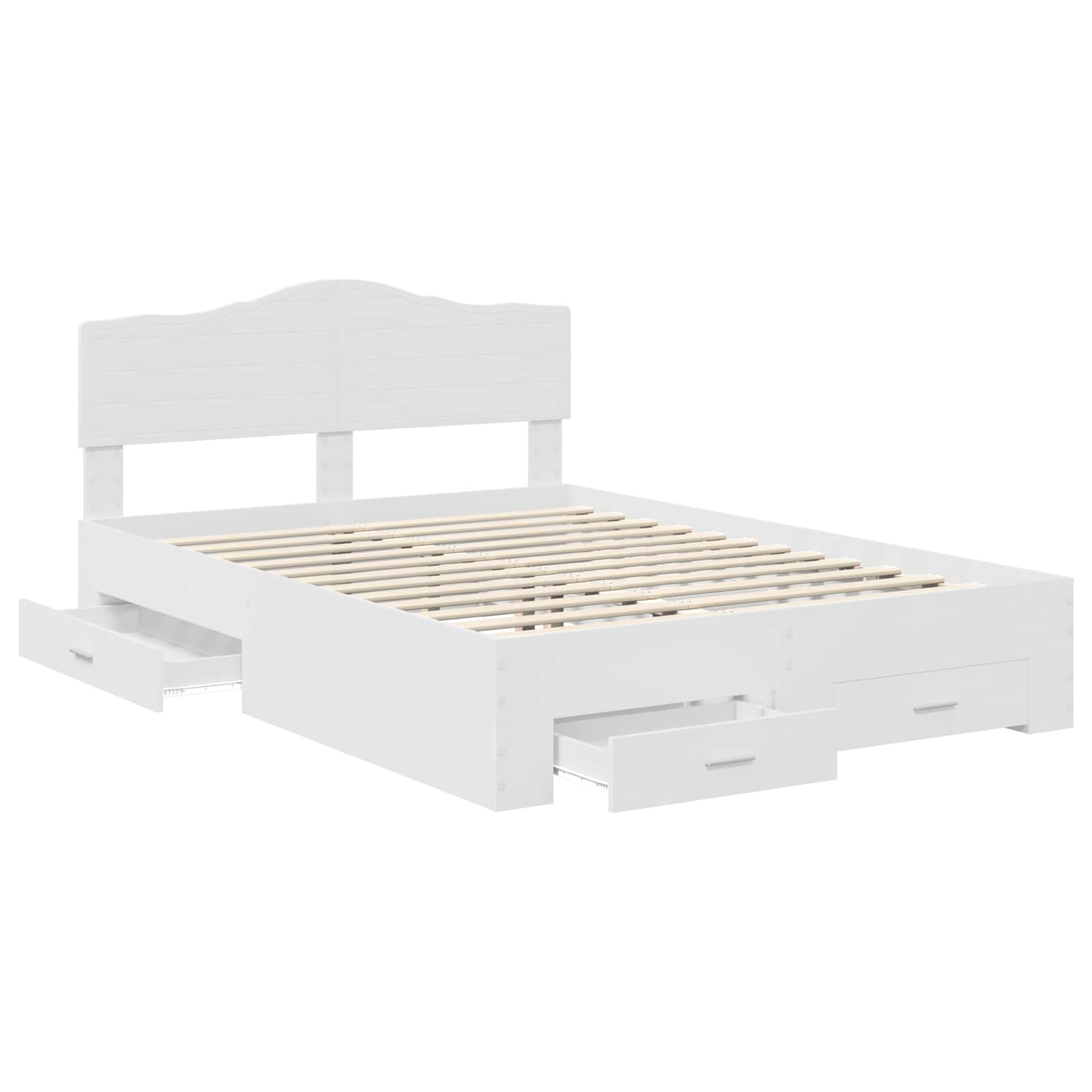 Struttura del letto Bianco 140 x 200 cm Legno multistrato | homemem39
