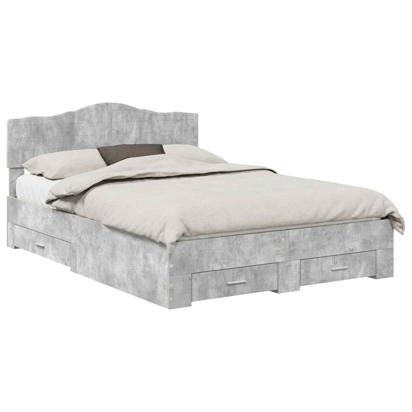 Struttura del letto con testiera Grigio cemento 140 x 200 cm | homemem39