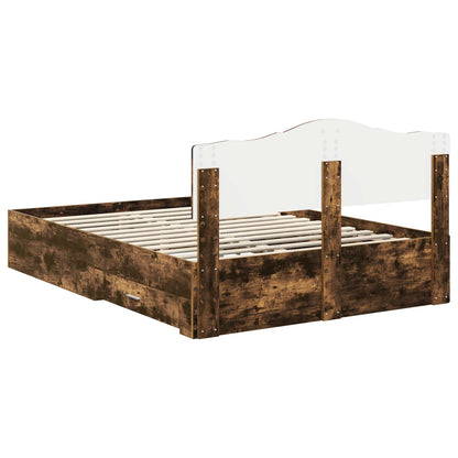 Struttura del letto Rovere fumé 140 x 200 cm Legno multistrato | homemem39