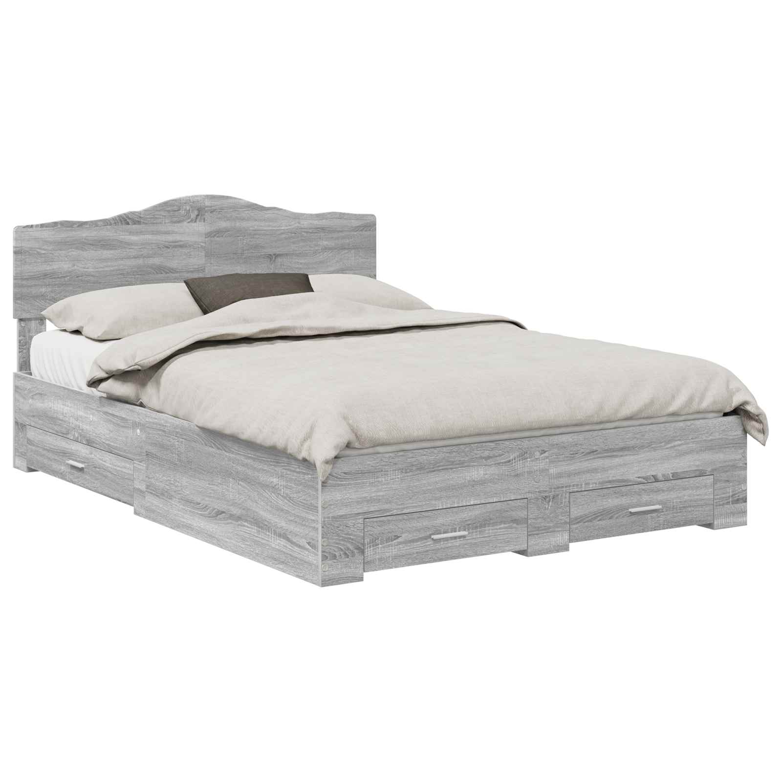 Struttura del letto con testiera Grigio Sonoma 140 x 200 cm | homemem39