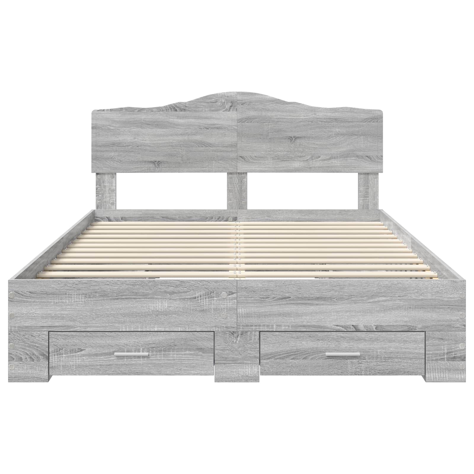 Struttura del letto con testiera Grigio Sonoma 140 x 200 cm | homemem39