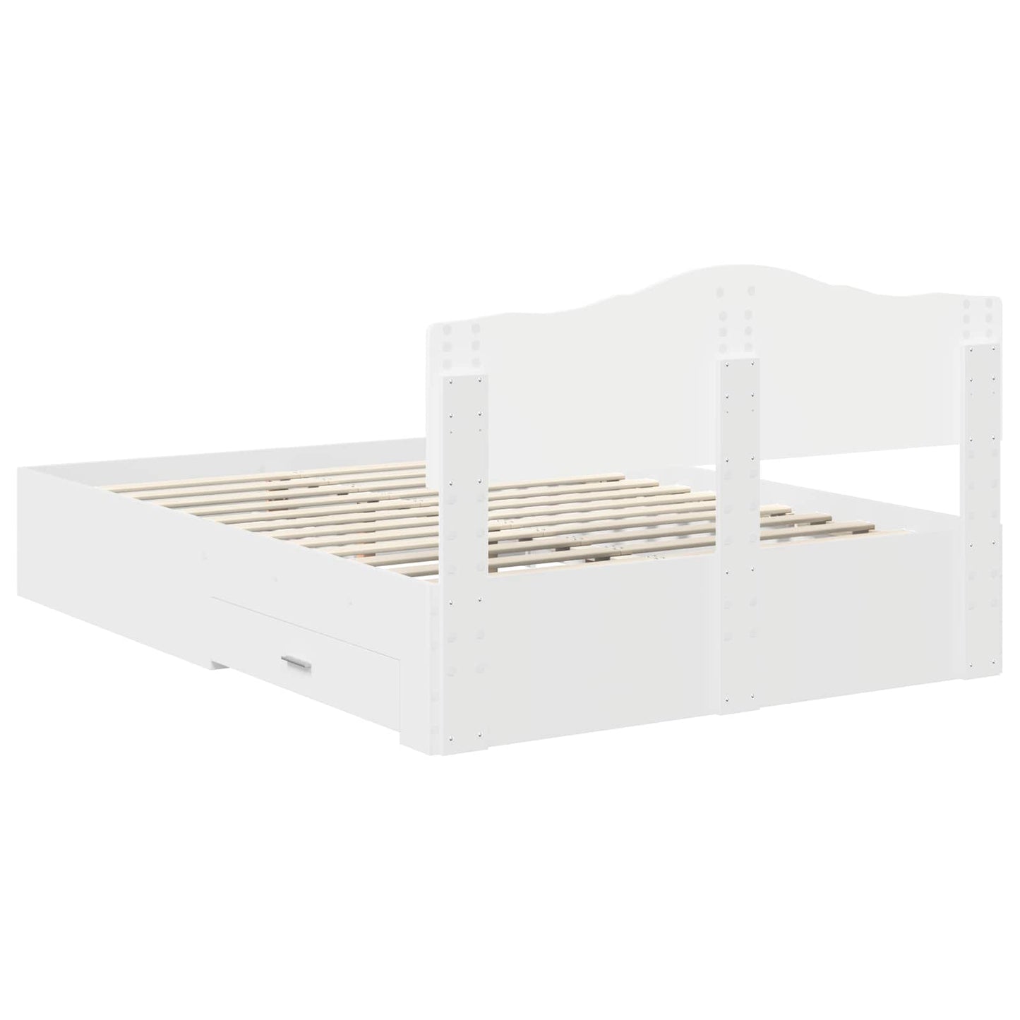 Struttura del letto Bianco 140 x 190 cm Legno multistrato | homemem39