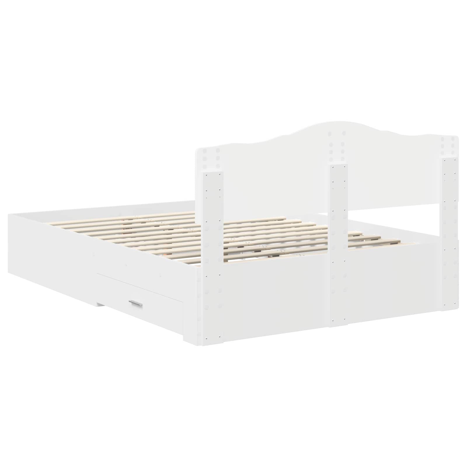 Struttura del letto Bianco 140 x 190 cm Legno multistrato | homemem39