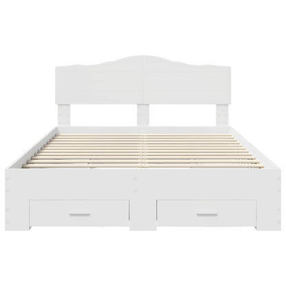 Struttura del letto Bianco 140 x 190 cm Legno multistrato | homemem39