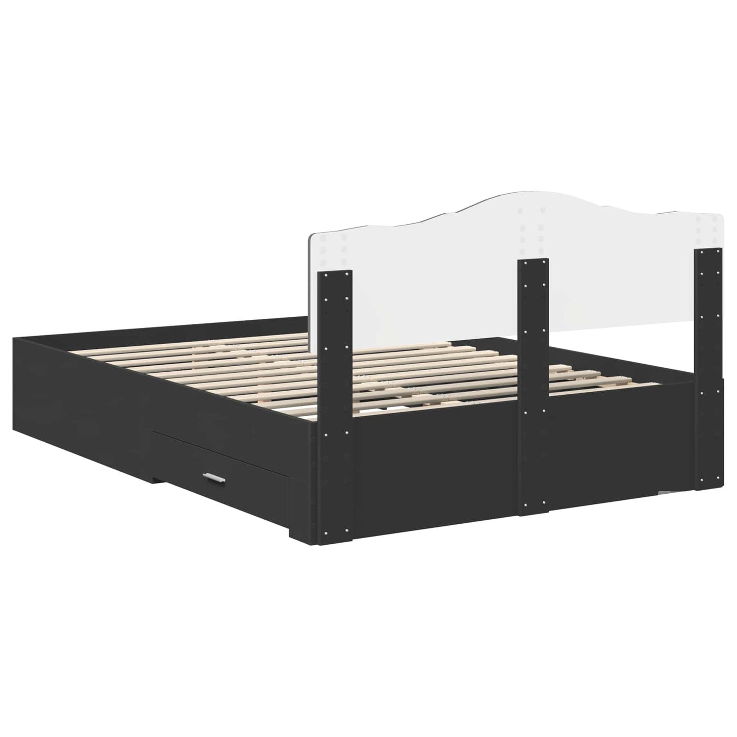 Struttura del letto Nero 140 x 190 cm Legno multistrato | homemem39