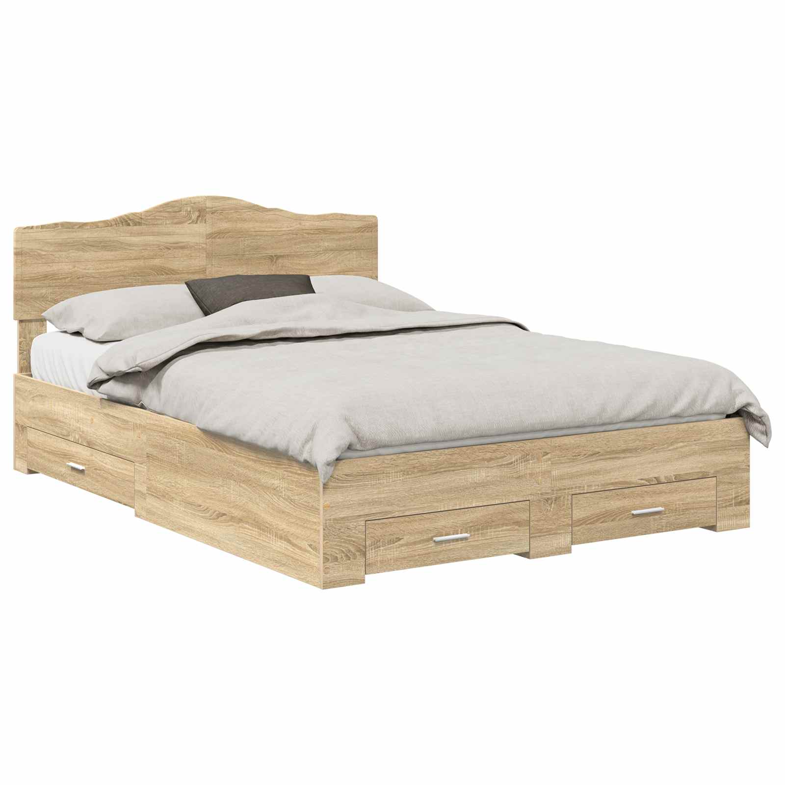 Struttura del letto con testiera Rovere Sonoma 140 x 190 cm | homemem39