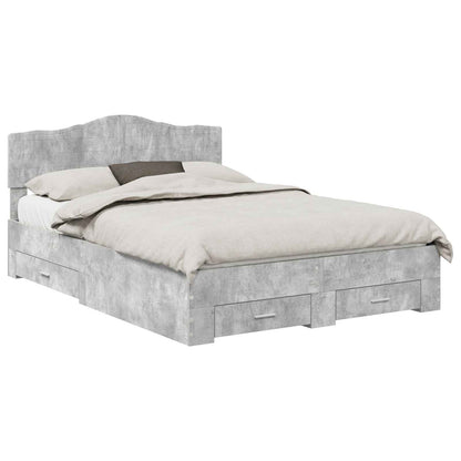 Struttura del letto con testiera Grigio cemento 140 x 190 cm | homemem39