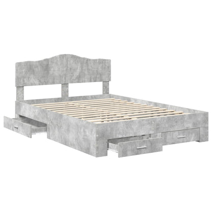 Struttura del letto con testiera Grigio cemento 140 x 190 cm | homemem39