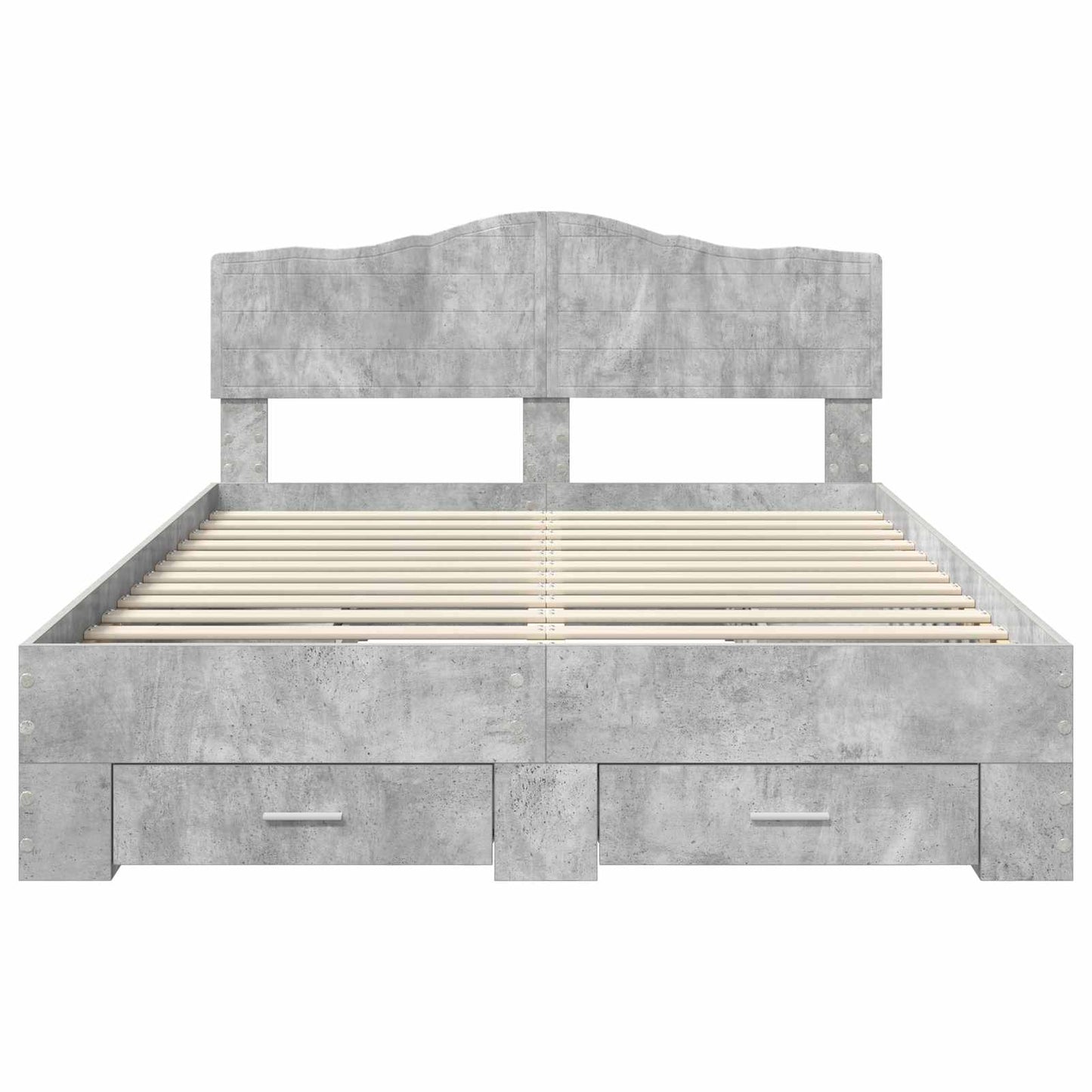 Struttura del letto con testiera Grigio cemento 140 x 190 cm | homemem39