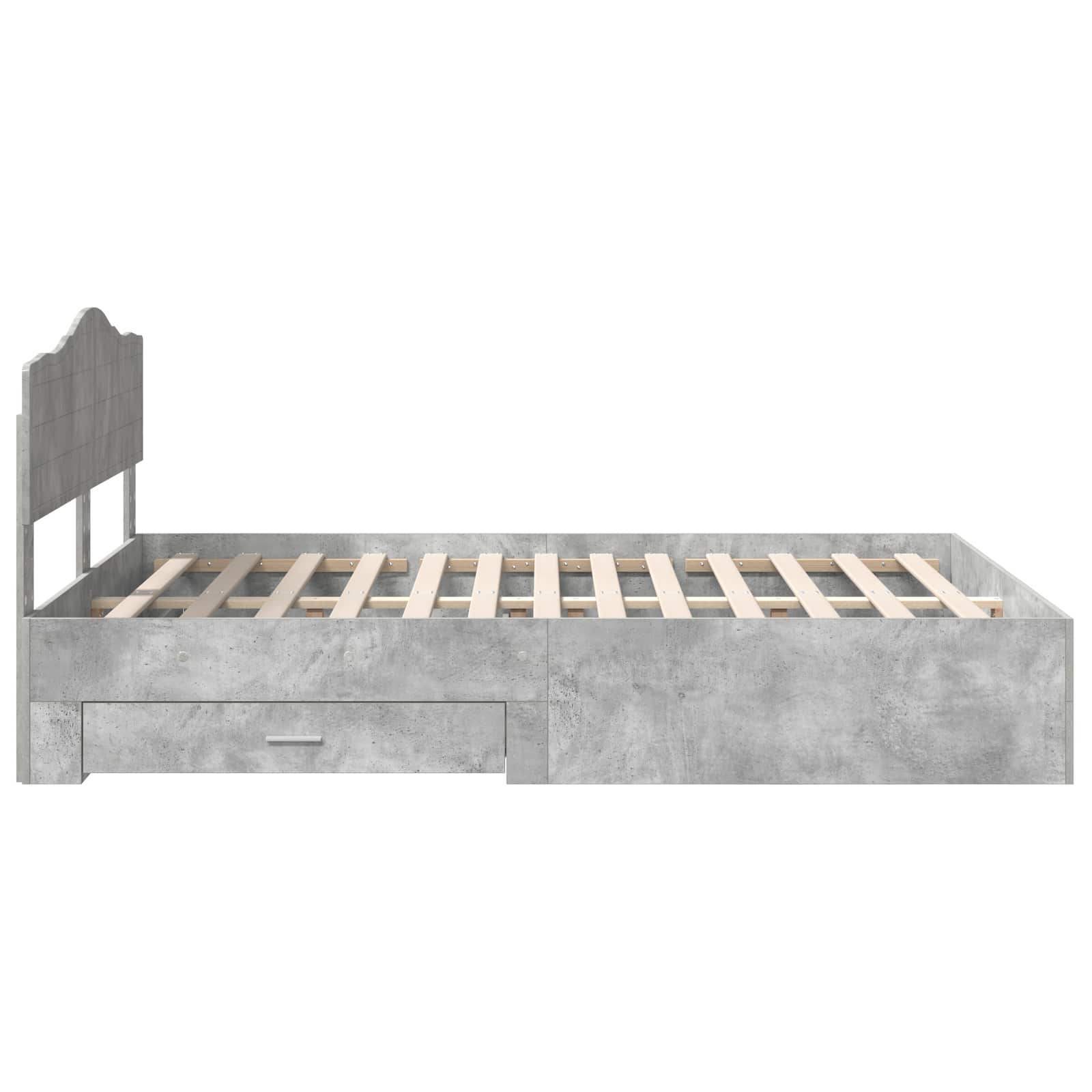 Struttura del letto con testiera Grigio cemento 140 x 190 cm | homemem39