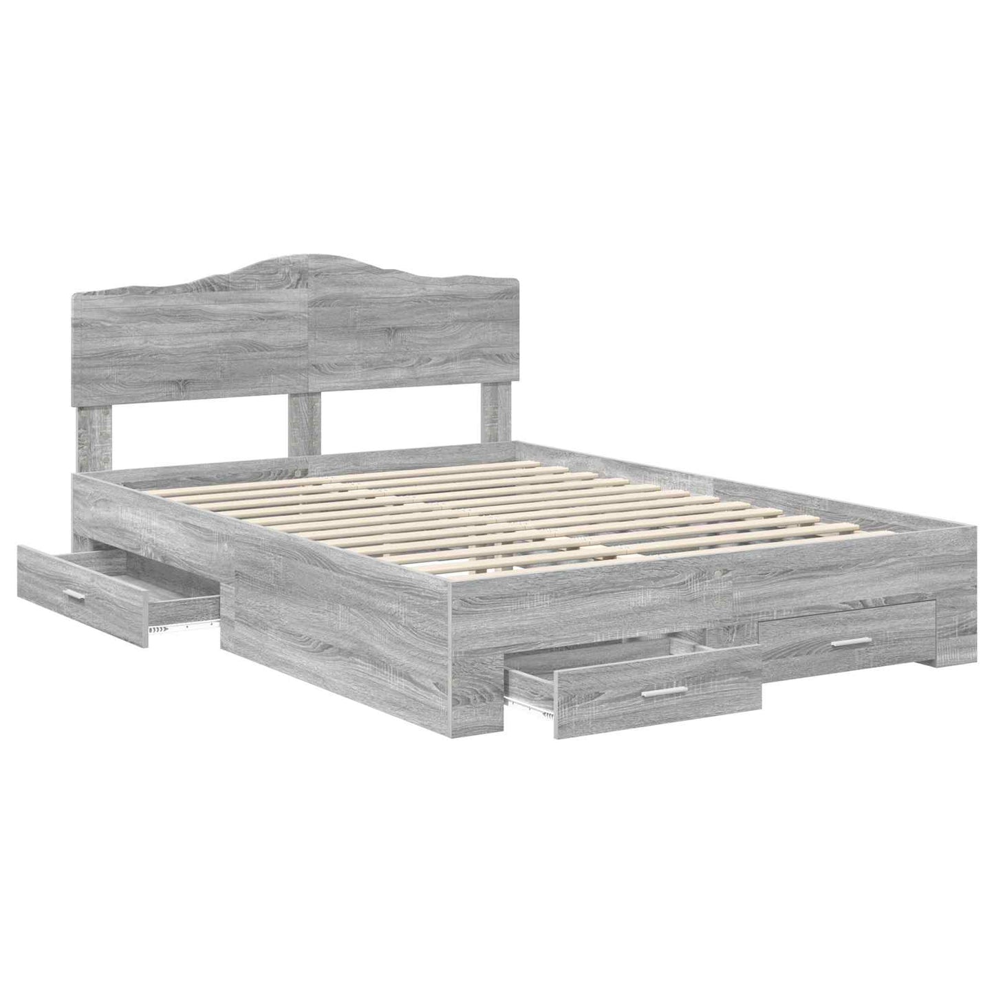 Struttura del letto con testiera Grigio Sonoma 140 x 190 cm | homemem39