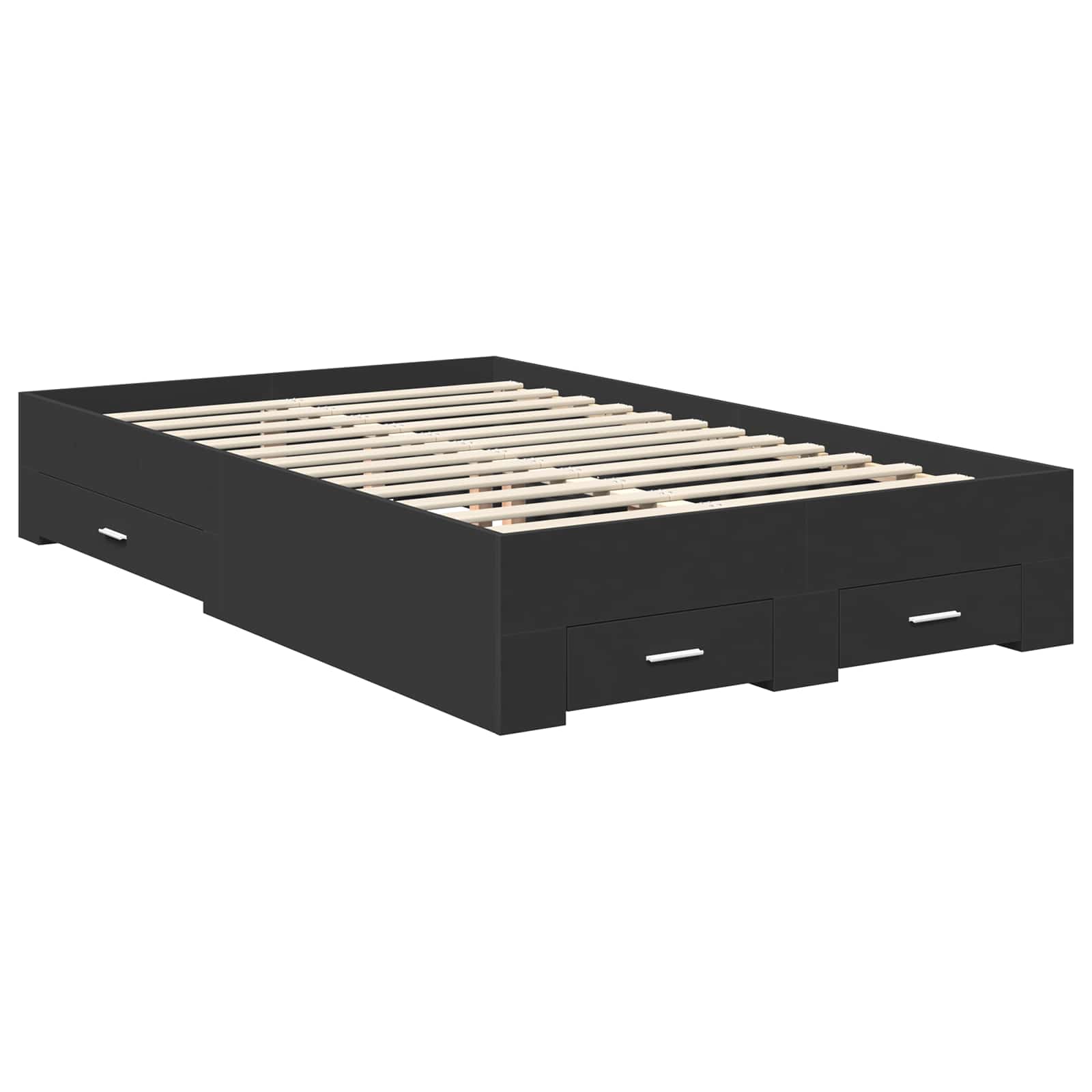 Struttura del letto Nero 135 x 190 cm Legno multistrato | homemem39
