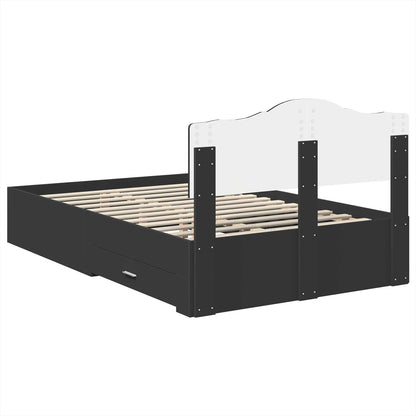 Struttura del letto Nero 135 x 190 cm Legno multistrato | homemem39