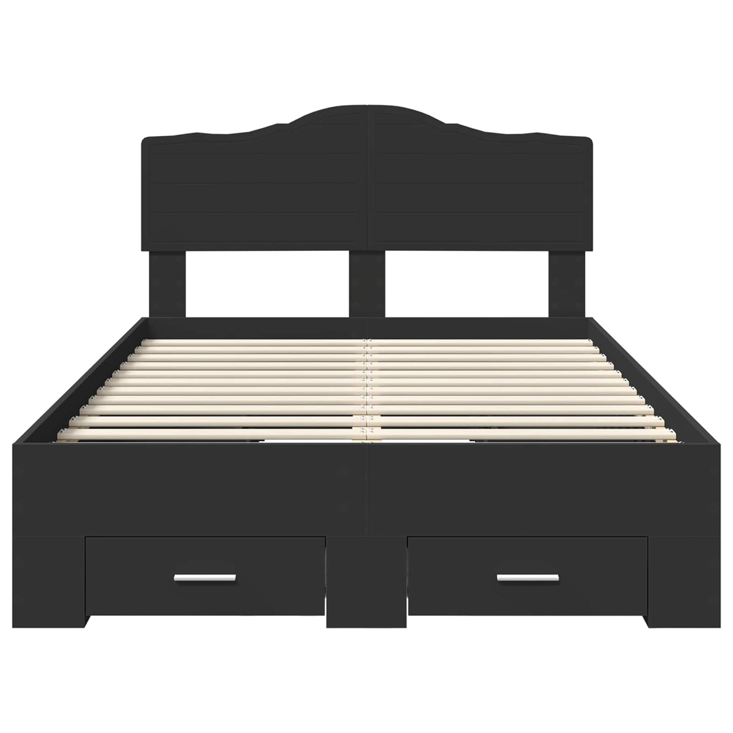 Struttura del letto Nero 135 x 190 cm Legno multistrato | homemem39