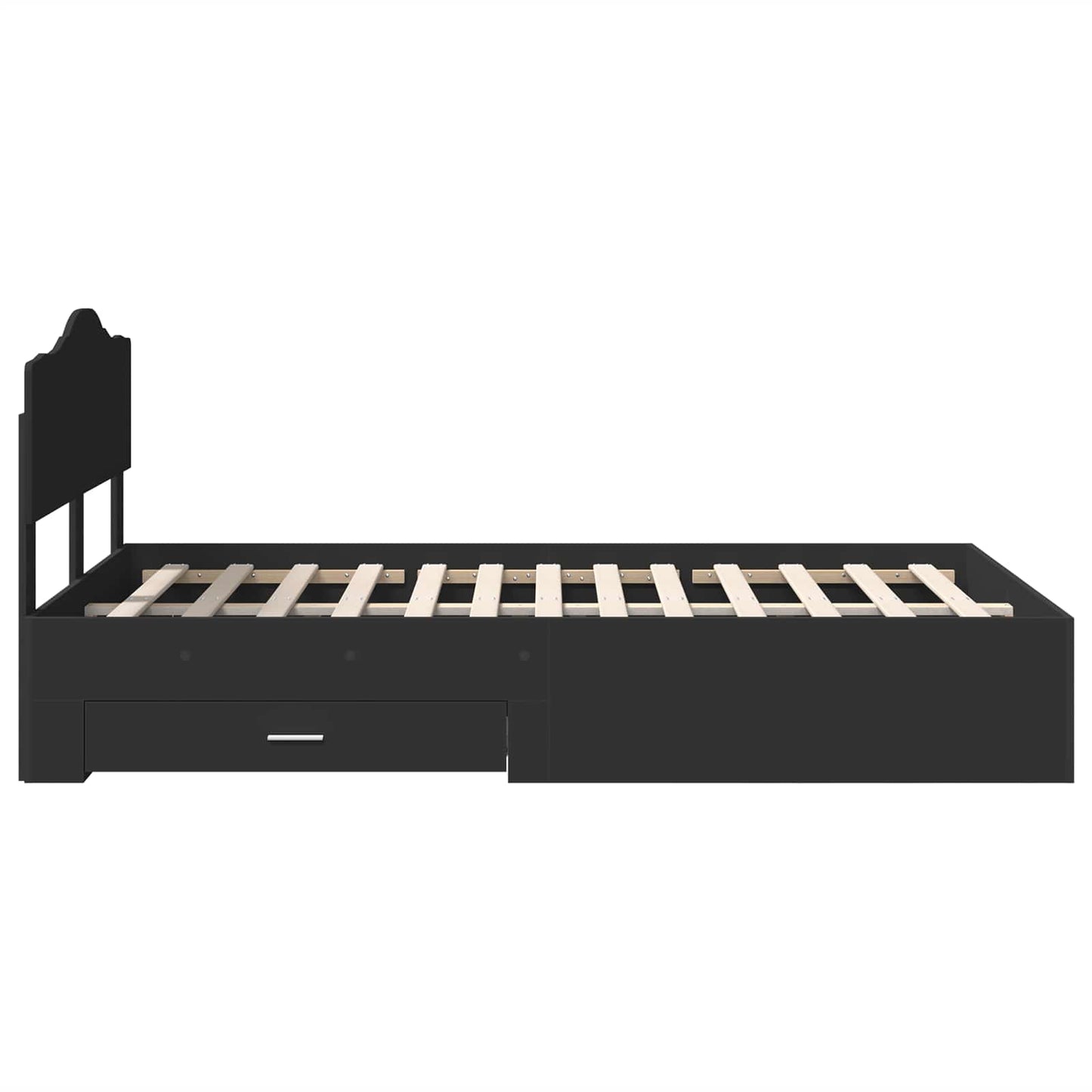 Struttura del letto Nero 135 x 190 cm Legno multistrato | homemem39