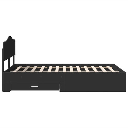 Struttura del letto Nero 135 x 190 cm Legno multistrato | homemem39