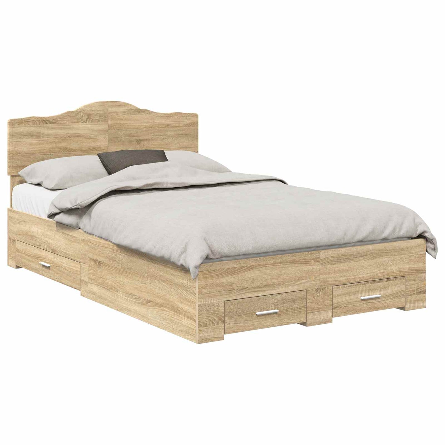 Struttura del letto con testiera Rovere Sonoma 135 x 190 cm | homemem39
