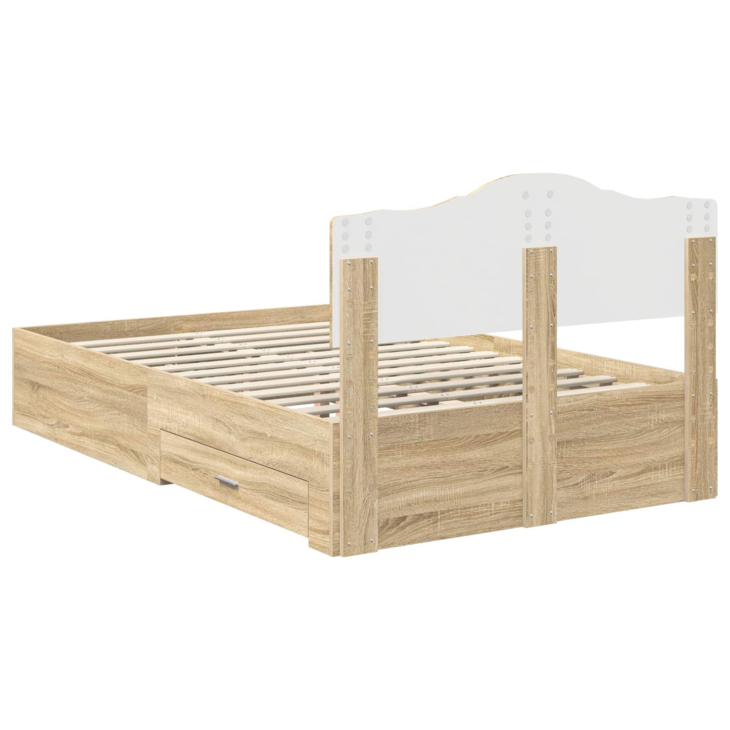 Struttura del letto con testiera Rovere Sonoma 135 x 190 cm | homemem39