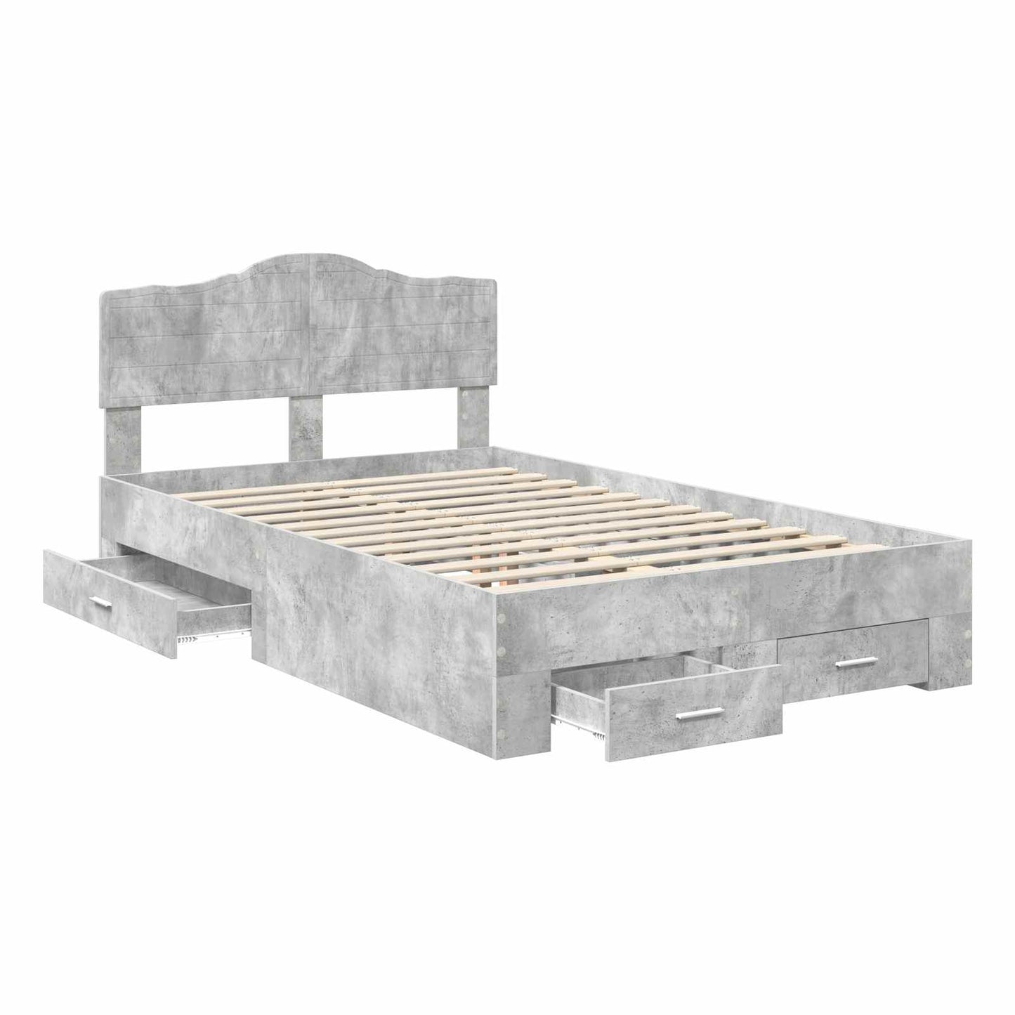 Struttura del letto con testiera Grigio cemento 135 x 190 cm | homemem39