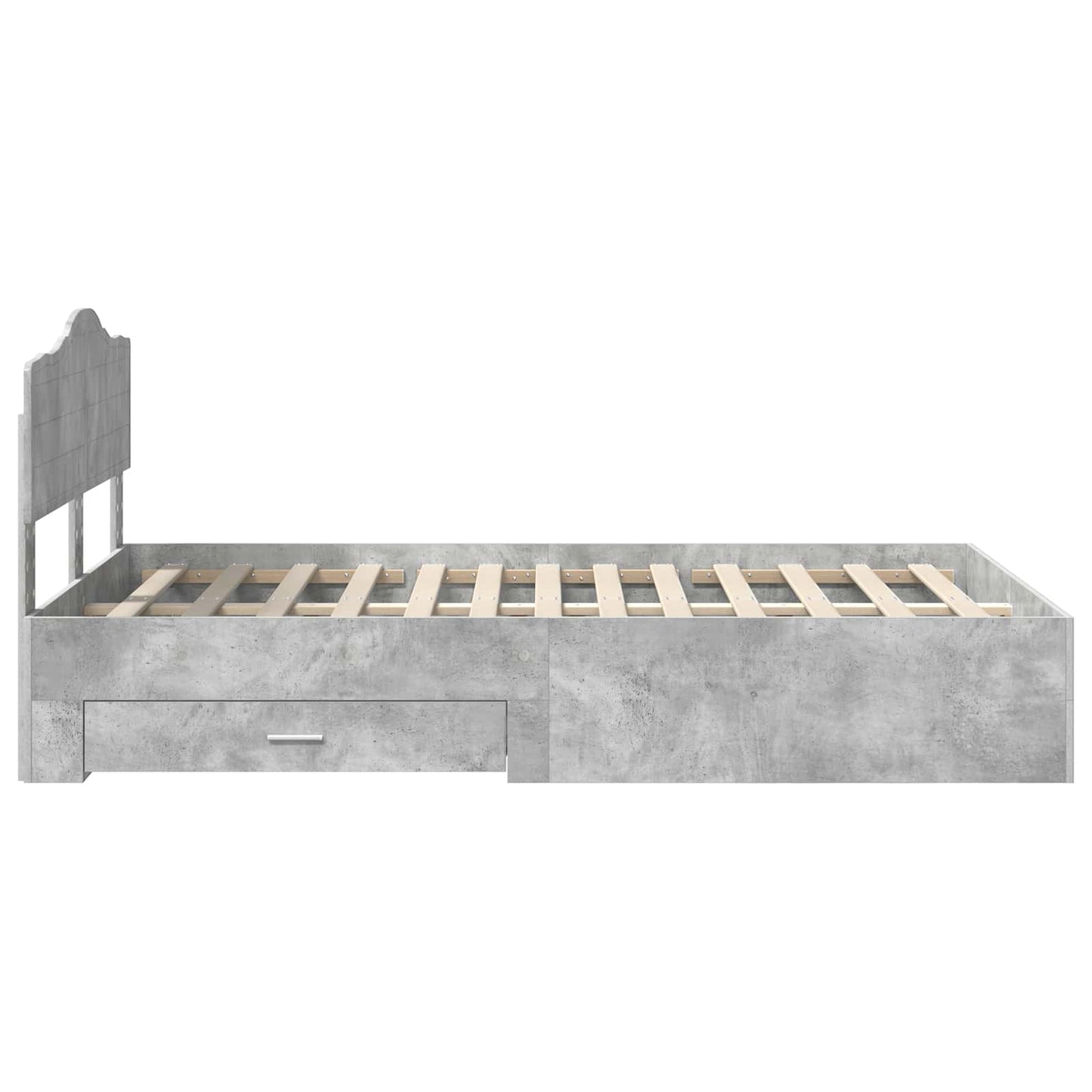 Struttura del letto con testiera Grigio cemento 135 x 190 cm | homemem39