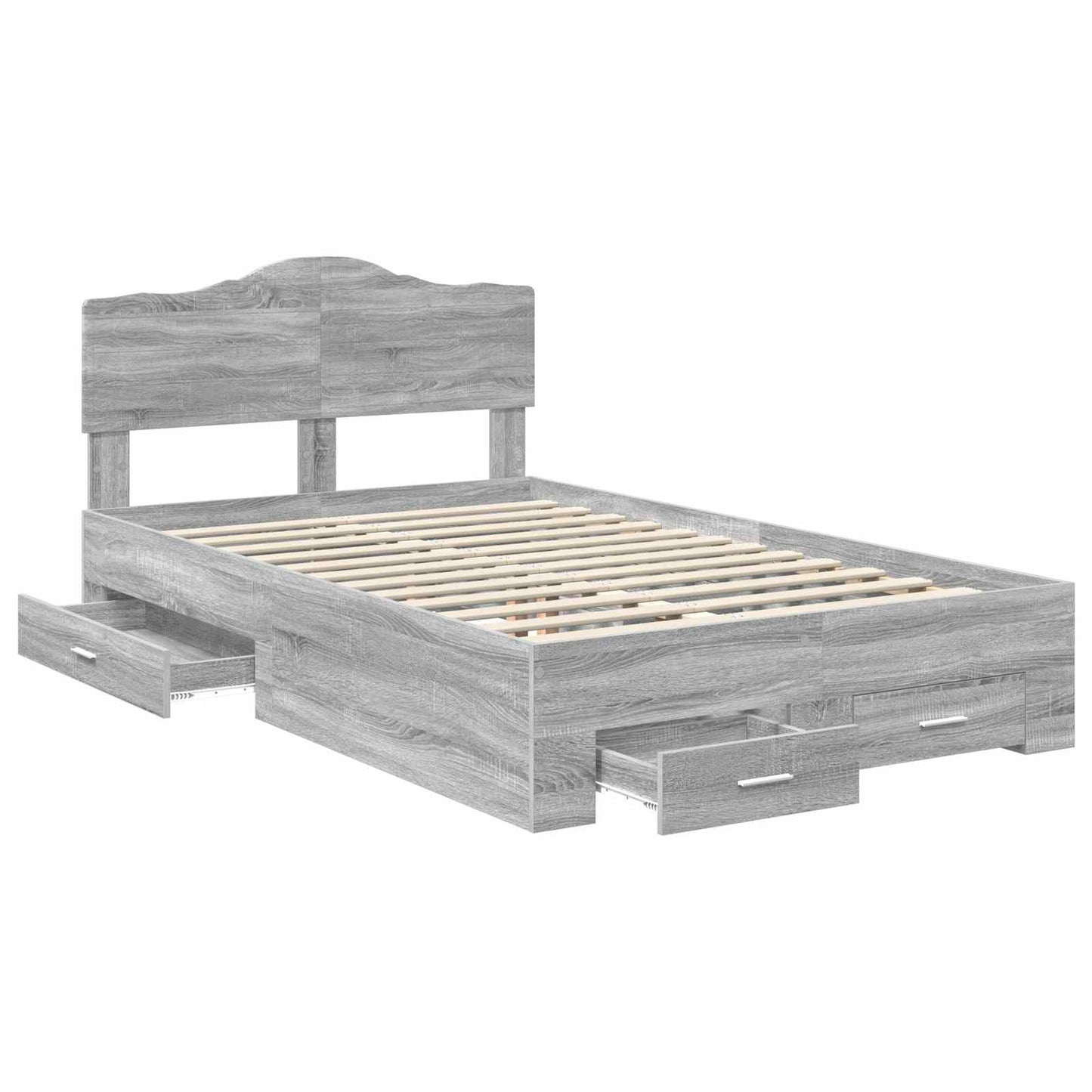 Struttura del letto con testiera Grigio Sonoma 135 x 190 cm | homemem39
