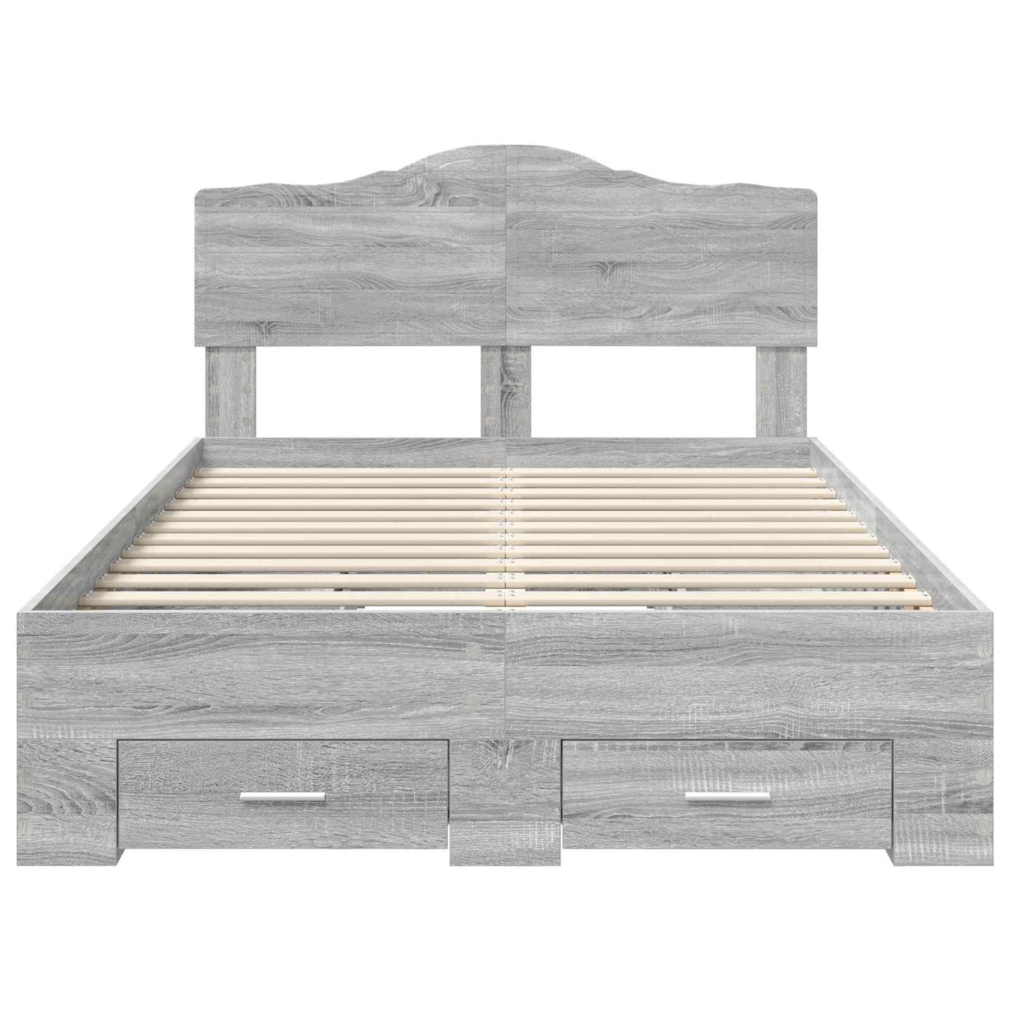 Struttura del letto con testiera Grigio Sonoma 135 x 190 cm | homemem39