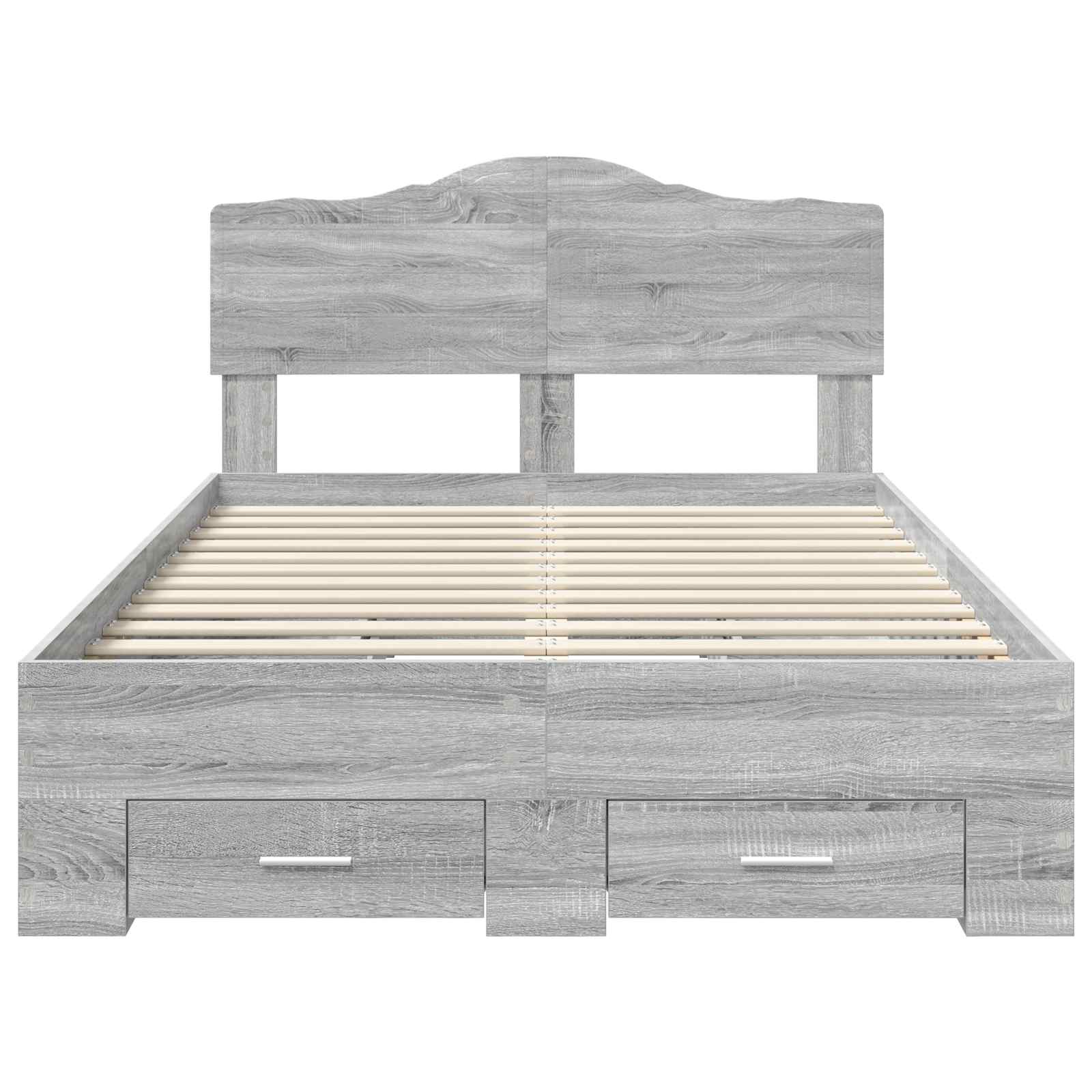 Struttura del letto con testiera Grigio Sonoma 135 x 190 cm | homemem39