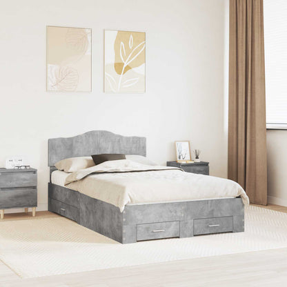 Struttura del letto con testiera Grigio cemento 120 x 200 cm | homemem39
