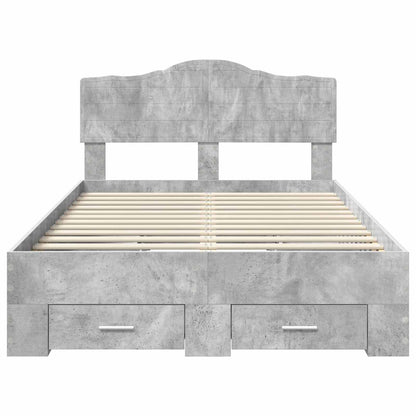 Struttura del letto con testiera Grigio cemento 120 x 200 cm | homemem39