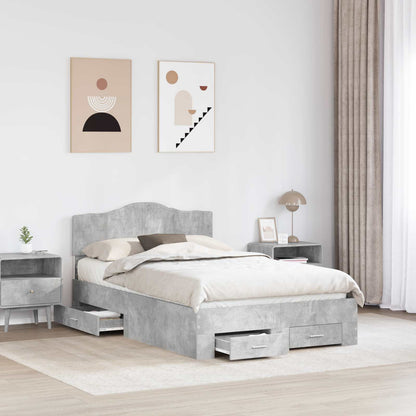 Struttura del letto con testiera Grigio cemento 120 x 190 cm | homemem39