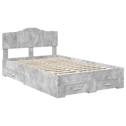 Struttura del letto con testiera Grigio cemento 120 x 190 cm | homemem39