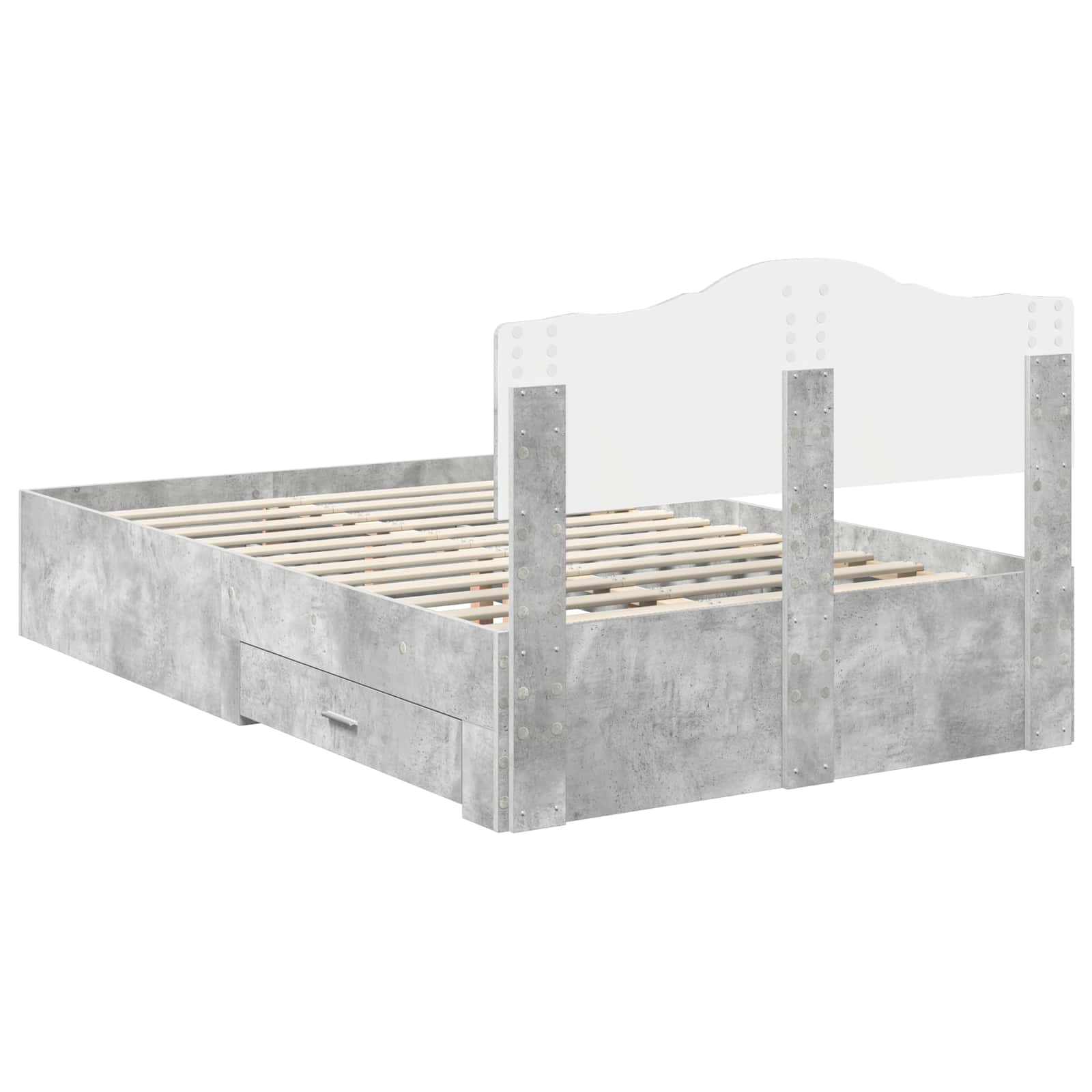 Struttura del letto con testiera Grigio cemento 120 x 190 cm | homemem39