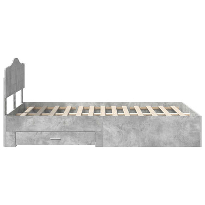 Struttura del letto con testiera Grigio cemento 120 x 190 cm | homemem39