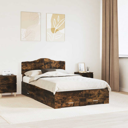 Struttura del letto Rovere fumé 120 x 190 cm Legno multistrato | homemem39