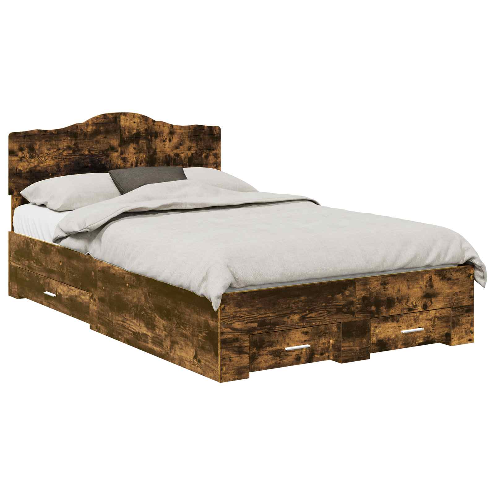 Struttura del letto Rovere fumé 120 x 190 cm Legno multistrato | homemem39