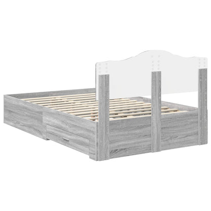 Struttura del letto con testiera Grigio Sonoma 120 x 190 cm | homemem39