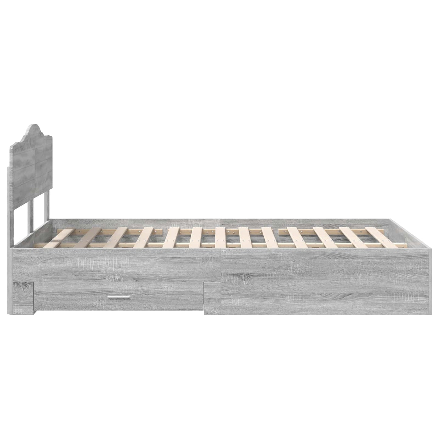 Struttura del letto con testiera Grigio Sonoma 120 x 190 cm | homemem39