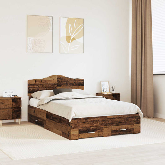 Struttura del letto con testiera Legno vecchio 120 x 190 cm | homemem39