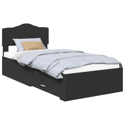 Struttura del letto Nero 100 x 200 cm Legno multistrato | homemem39