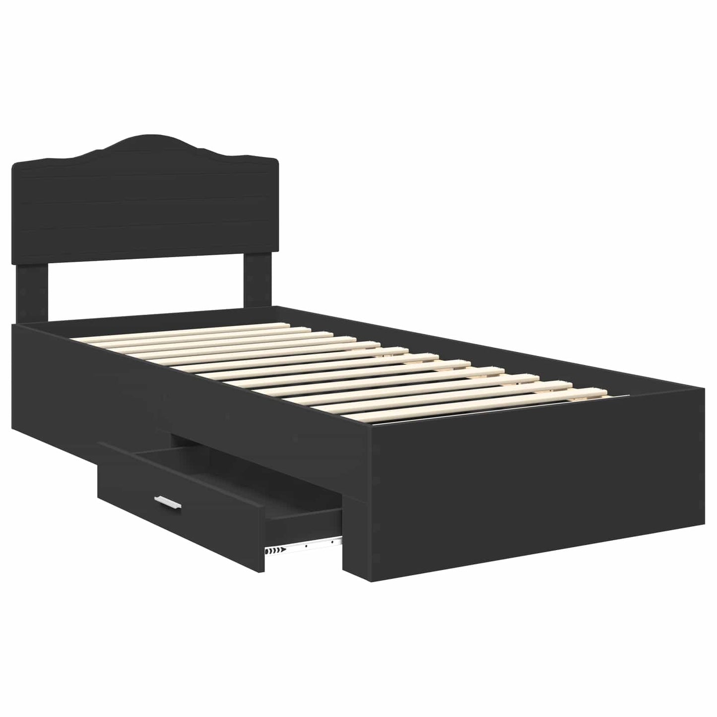 Struttura del letto Nero 100 x 200 cm Legno multistrato | homemem39