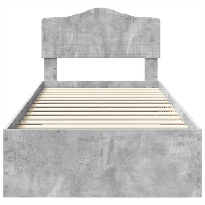 Struttura del letto con testiera Grigio cemento 100 x 200 cm | homemem39