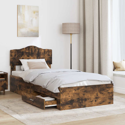 Struttura del letto Rovere fumé 100 x 200 cm Legno multistrato | homemem39