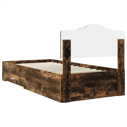 Struttura del letto Rovere fumé 100 x 200 cm Legno multistrato | homemem39