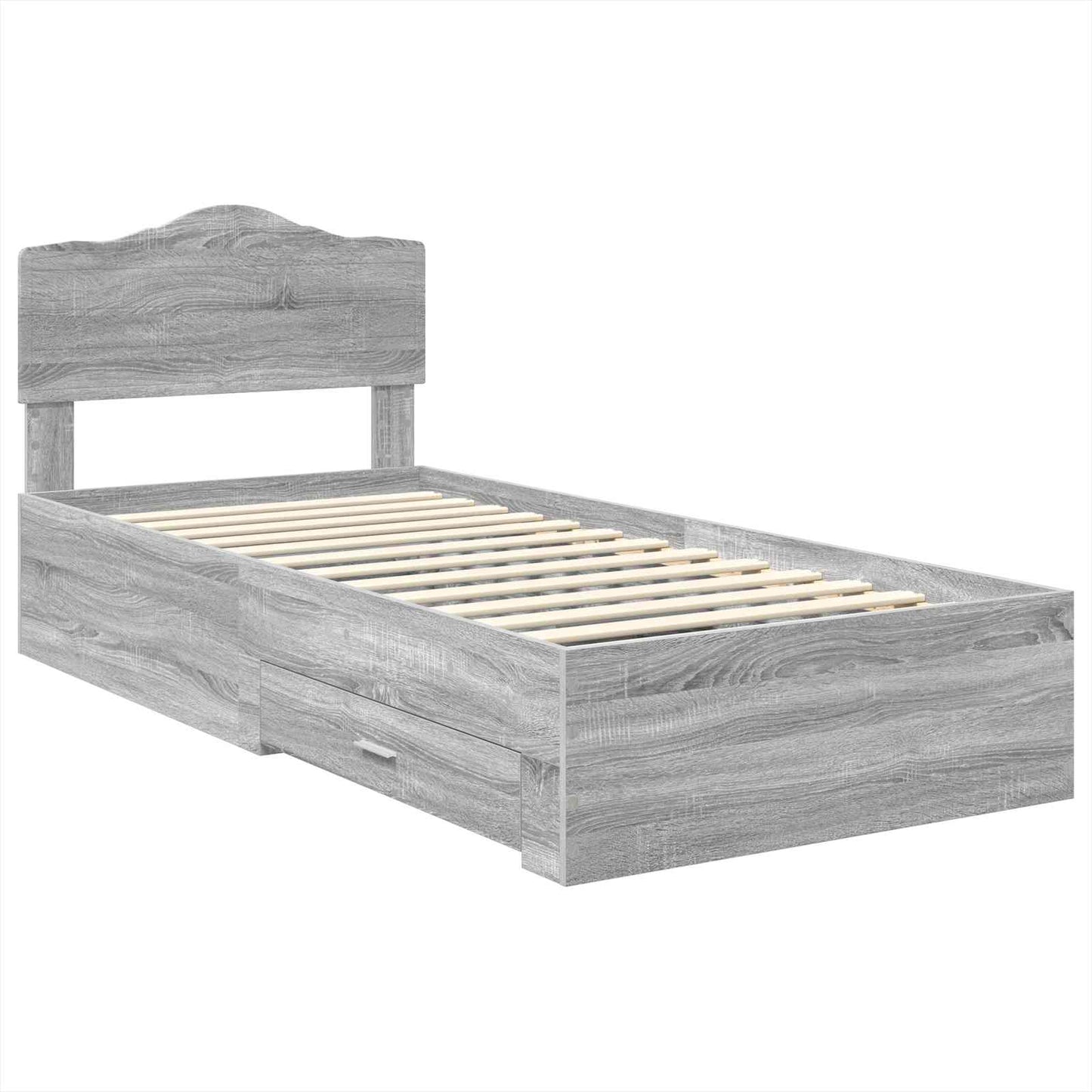 Struttura del letto con testiera Grigio Sonoma 100 x 200 cm | homemem39