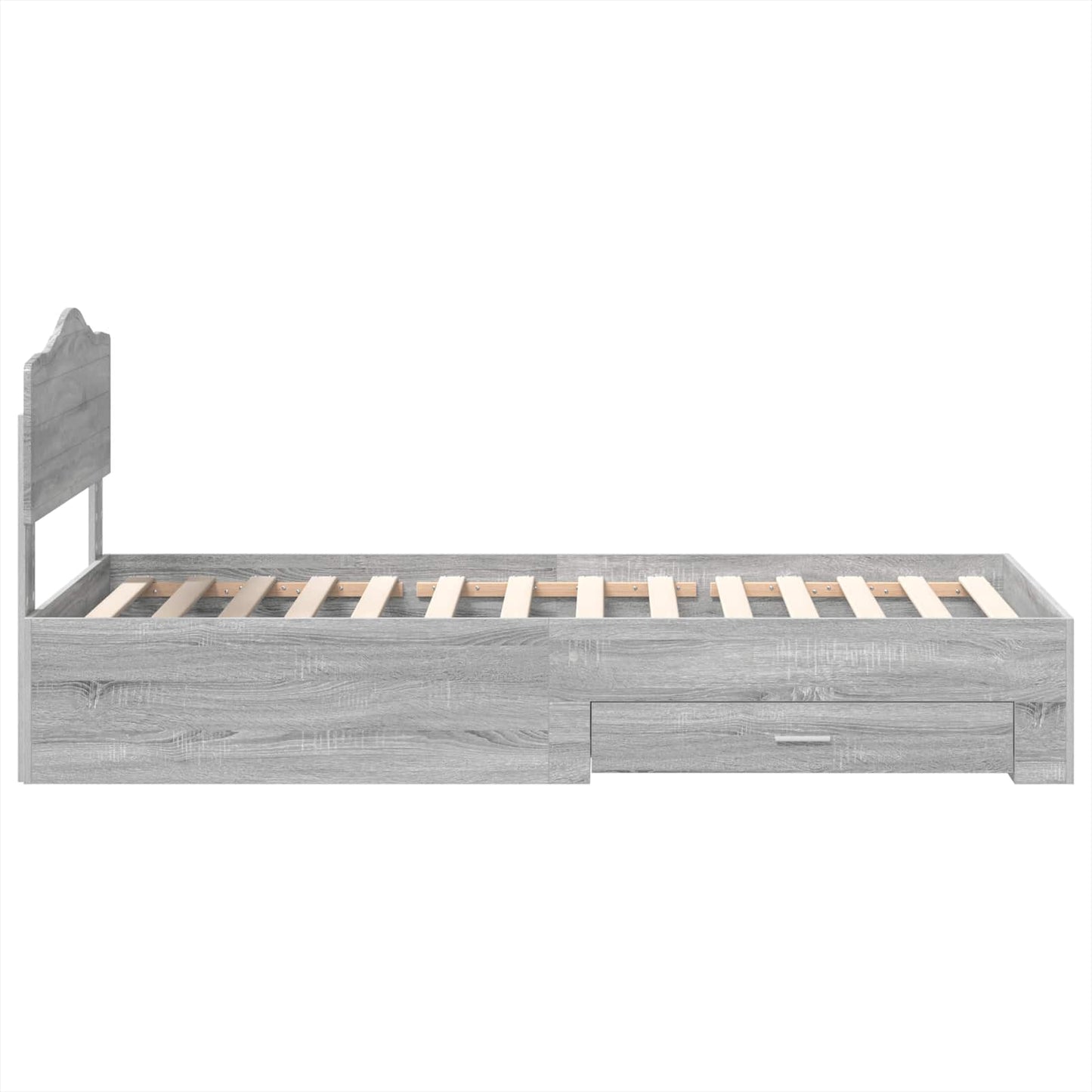 Struttura del letto con testiera Grigio Sonoma 100 x 200 cm | homemem39