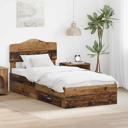 Struttura del letto con testiera Legno vecchio 100 x 200 cm | homemem39