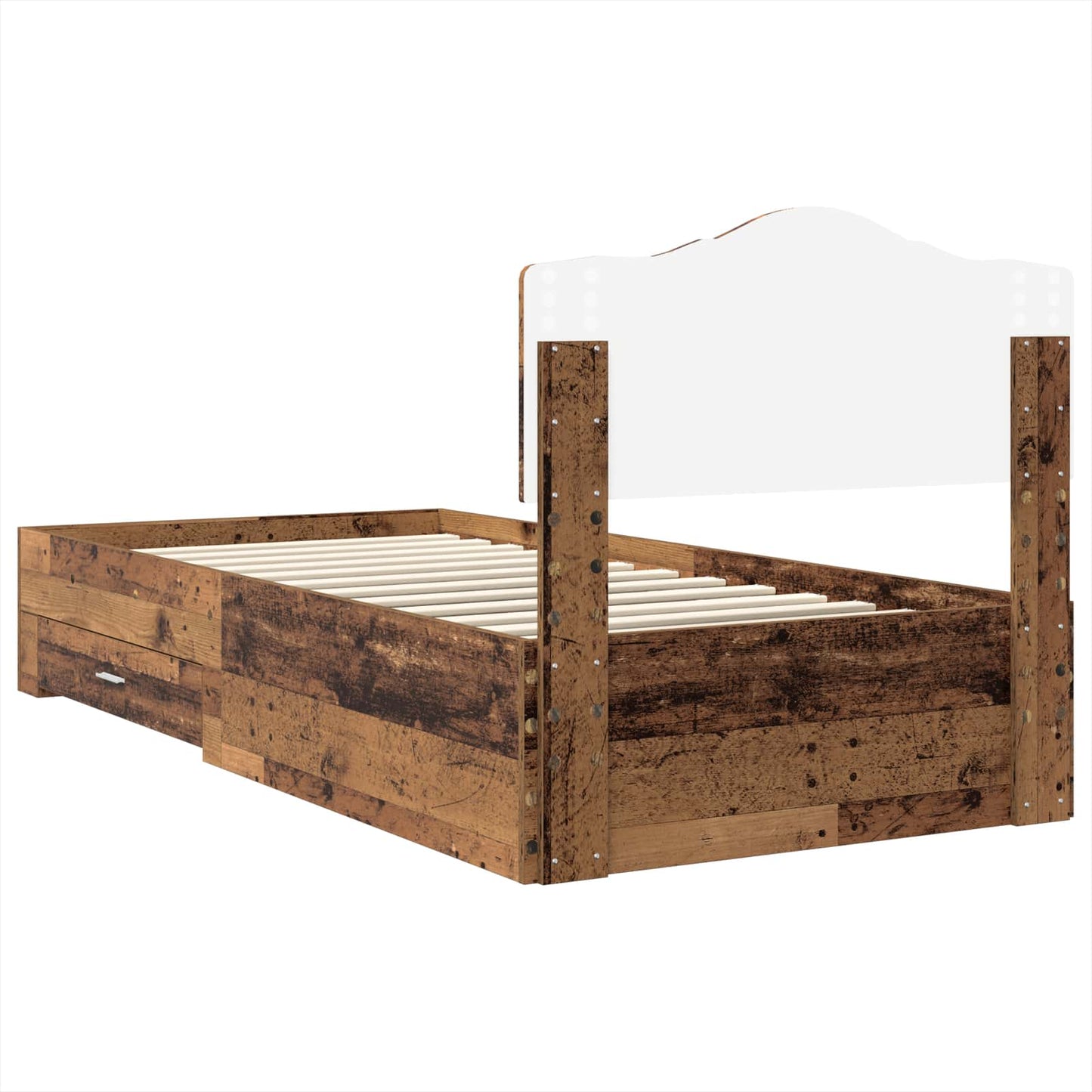 Struttura del letto con testiera Legno vecchio 100 x 200 cm | homemem39