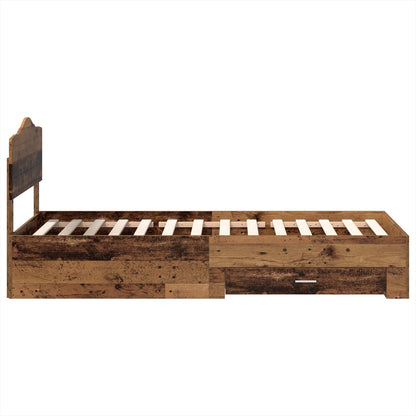 Struttura del letto con testiera Legno vecchio 100 x 200 cm | homemem39