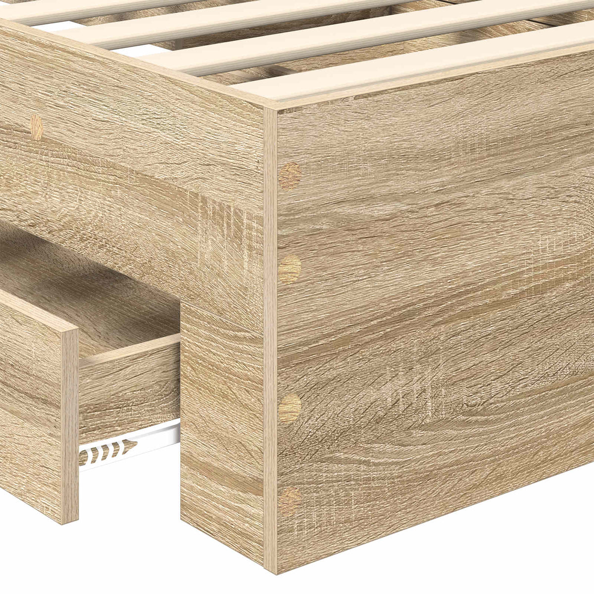 Struttura del letto Rovere Sonoma 90 x 200 cm Legno multistrato | homemem39